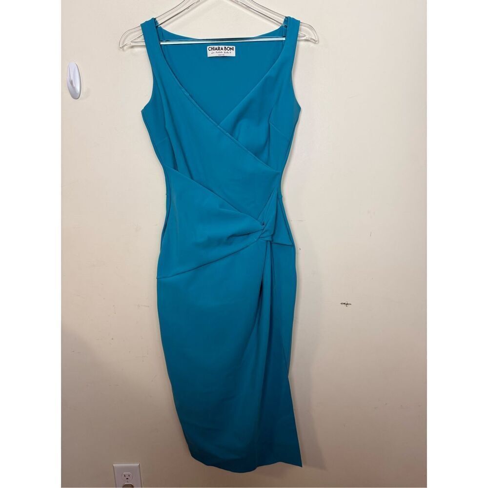 CHIARA BONI LA PETITE ROBE Yasu Side-knot Sheath Dress In 64517 Deep Sky 40/4